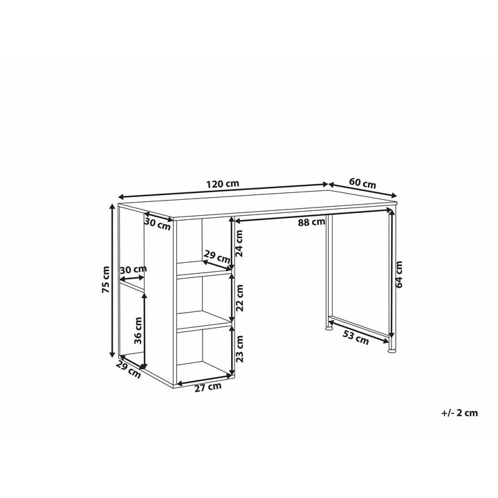 Harvin Home Office Desk with Shelves 120 x 60 cm