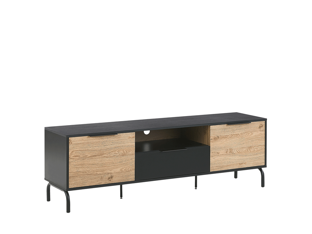 Maelynn TV Stand Black with Light Wood