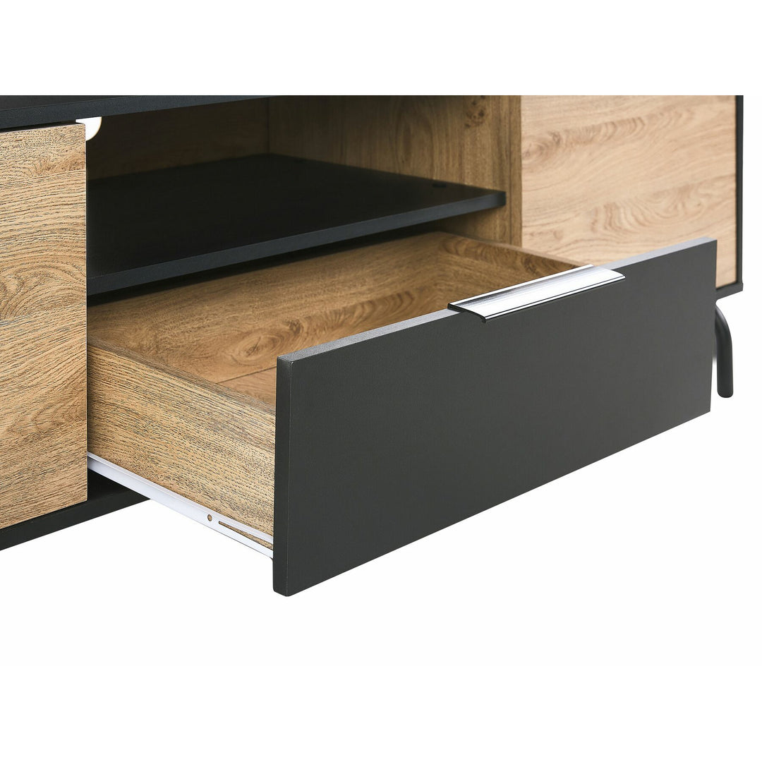 Maelynn TV Stand Black with Light Wood