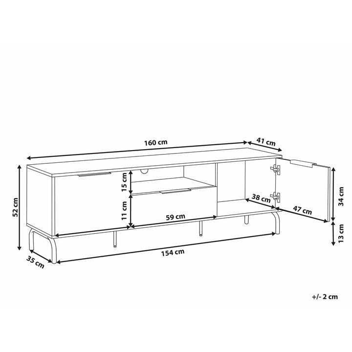 Maelynn TV Stand Black with Light Wood
