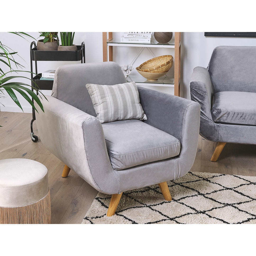 Lindel Velvet Armchair with Removable Cover