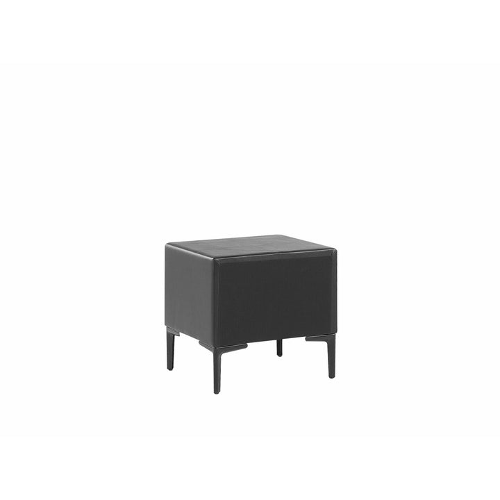 Dmitry 2 Drawer Faux Leather Bedside Table Black
