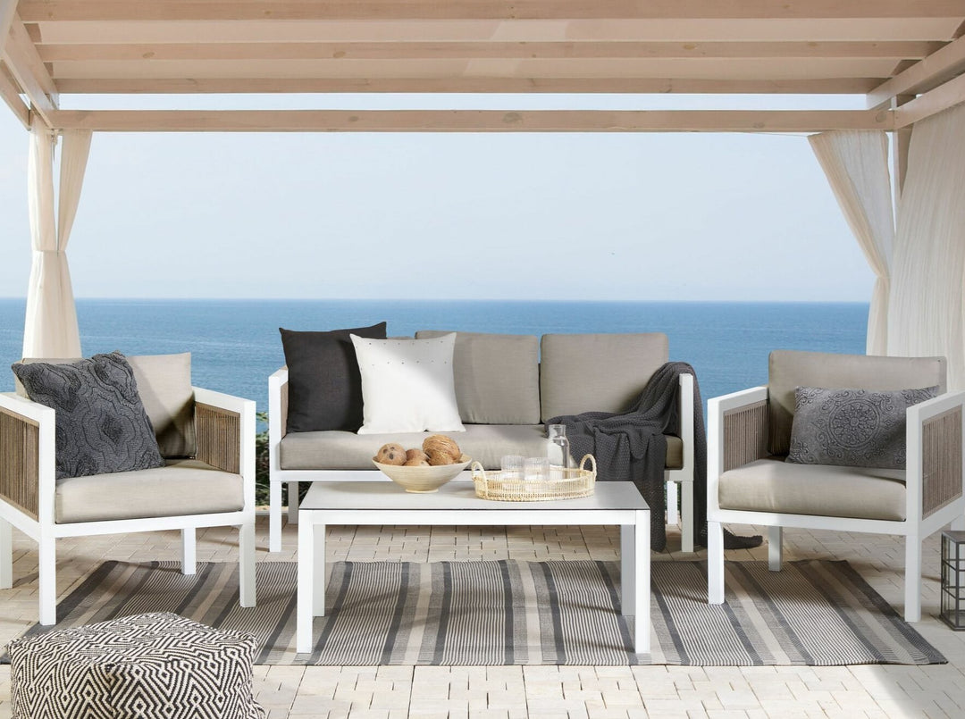 Borello 5 Seater Garden Sofa Set White and Brown