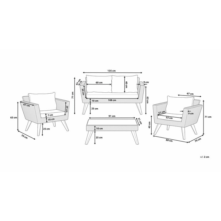 Vittoria 4 Seater Rattan Garden Sofa Set