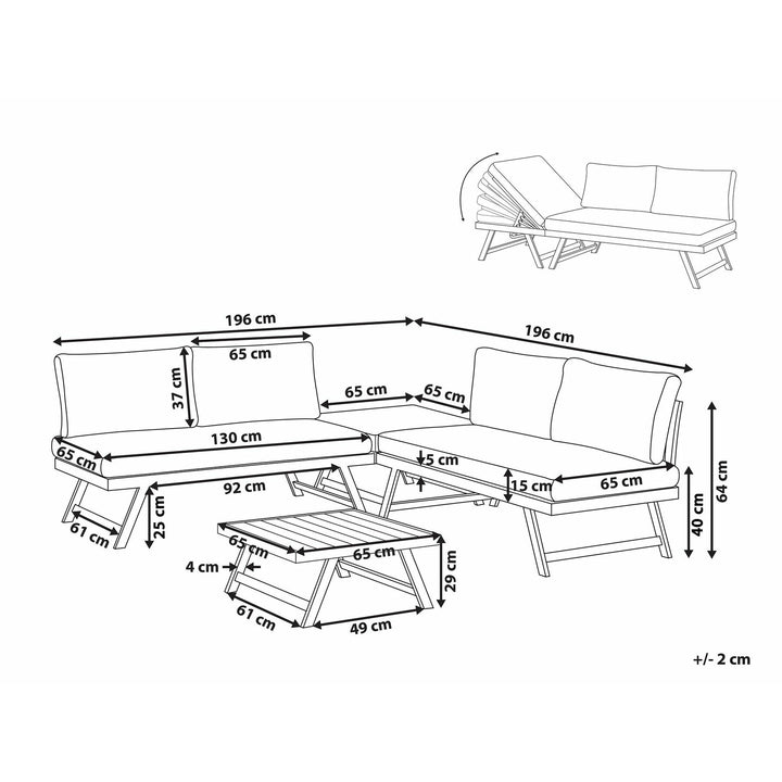 Coccorino 5 Seater Aluminium Garden Corner Sofa Set Taupe