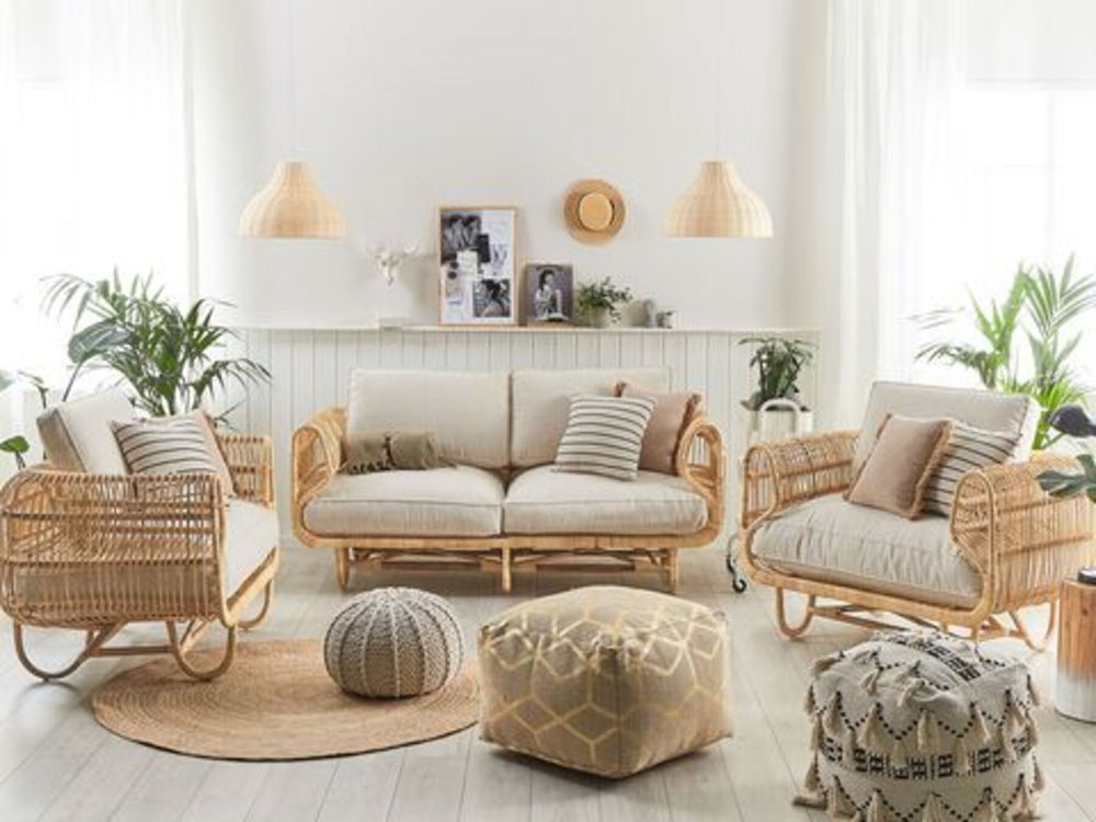 Dolcedo 4 Seater Rattan Sofa Set Natural
