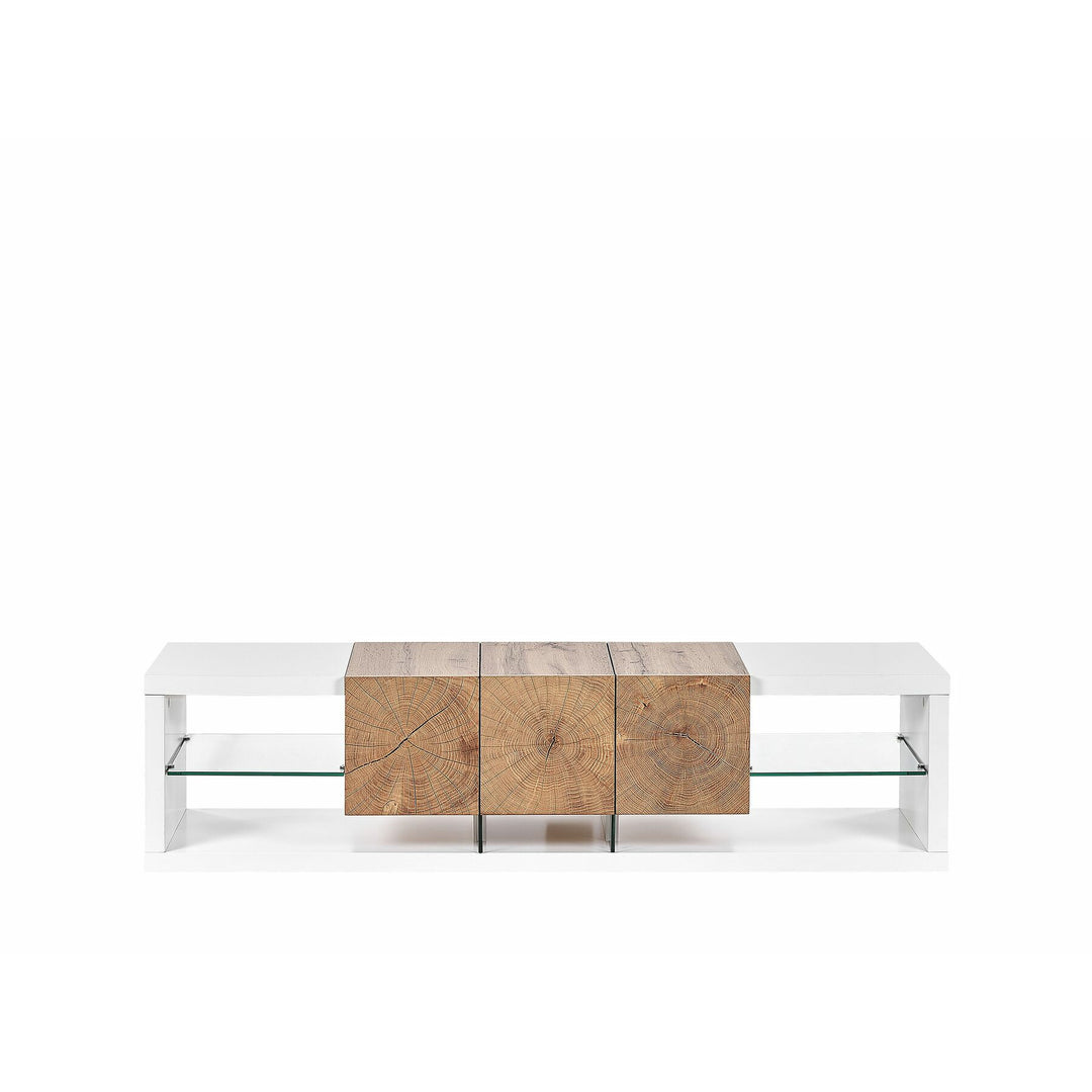 Maldi TV Stand White and Light Wood