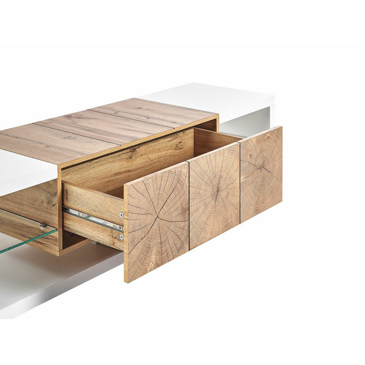 Maldi TV Stand White and Light Wood