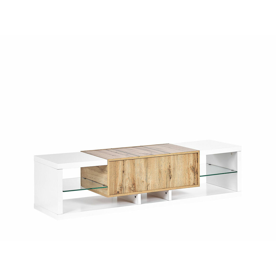 Maldi TV Stand White and Light Wood