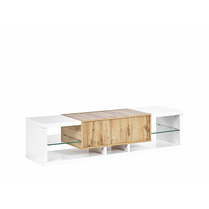 Maldi TV Stand White and Light Wood