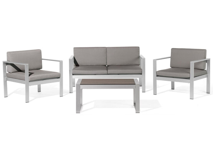 4 Seater Aluminium Garden Sofa Set Grey Salerno