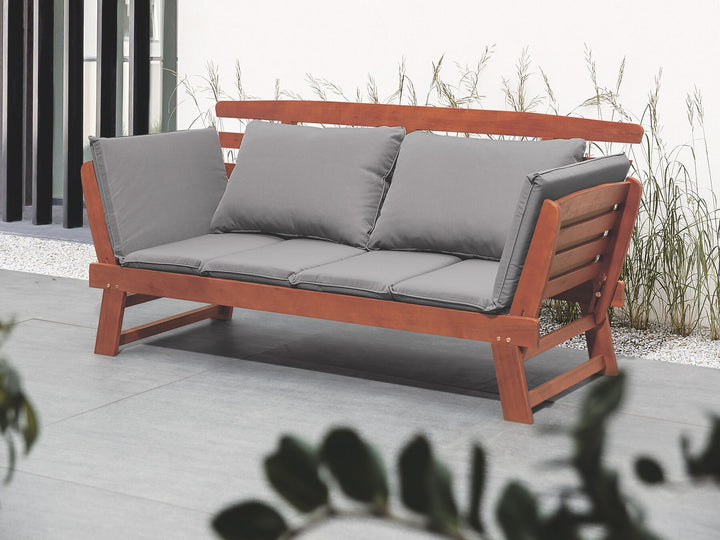 Bench with Cushion Wood 210 cm Dark Brown Portici
