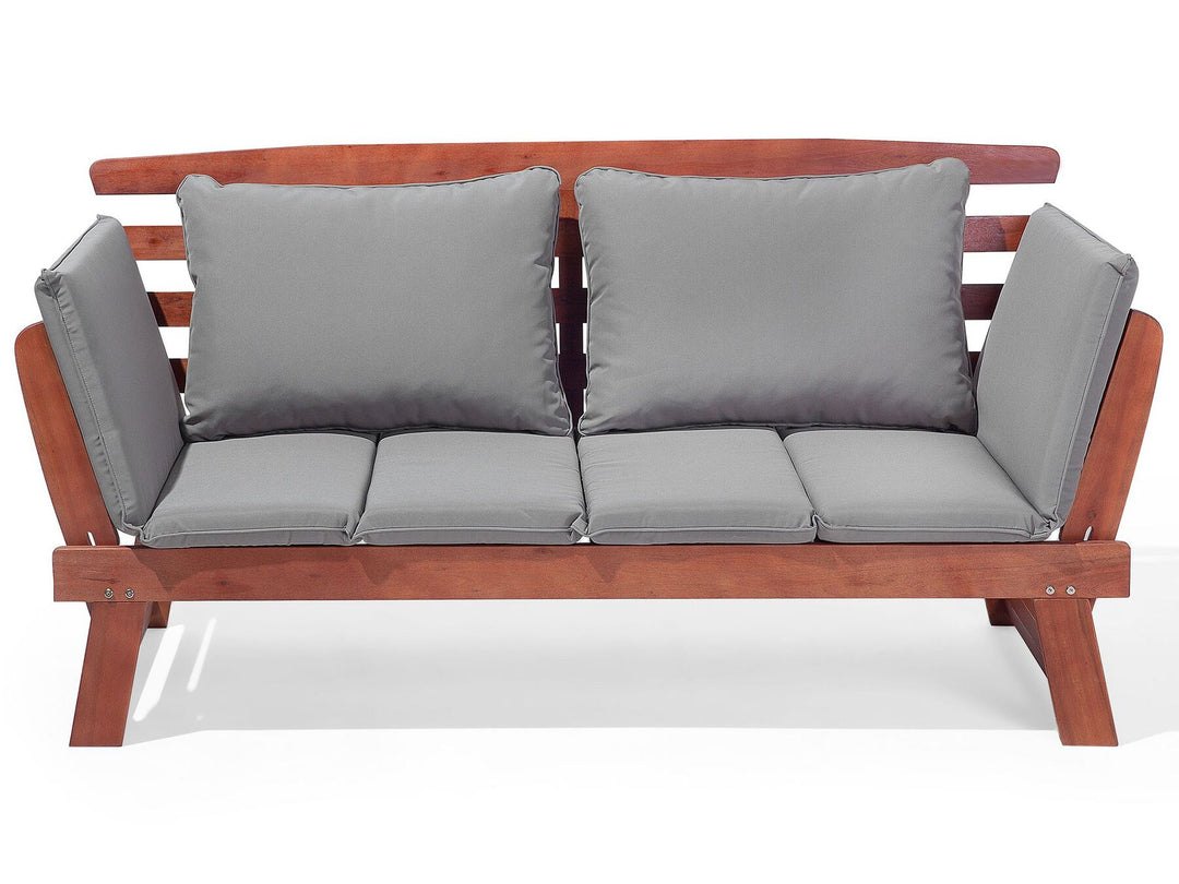 Bench with Cushion Wood 210 cm Dark Brown Portici