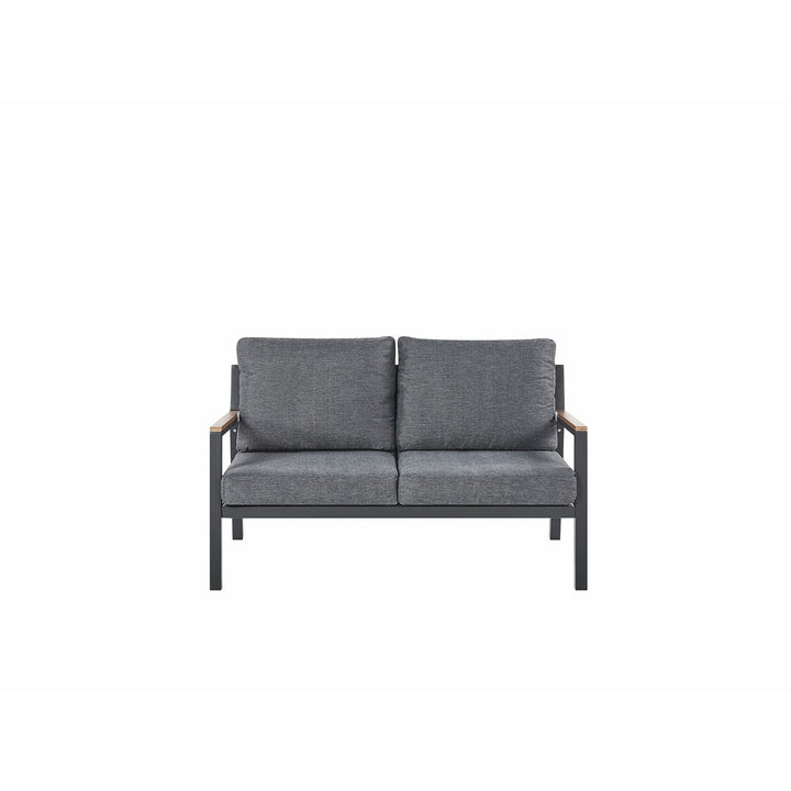 Delia 4 Seater Aluminium Garden Sofa Set Dark Grey