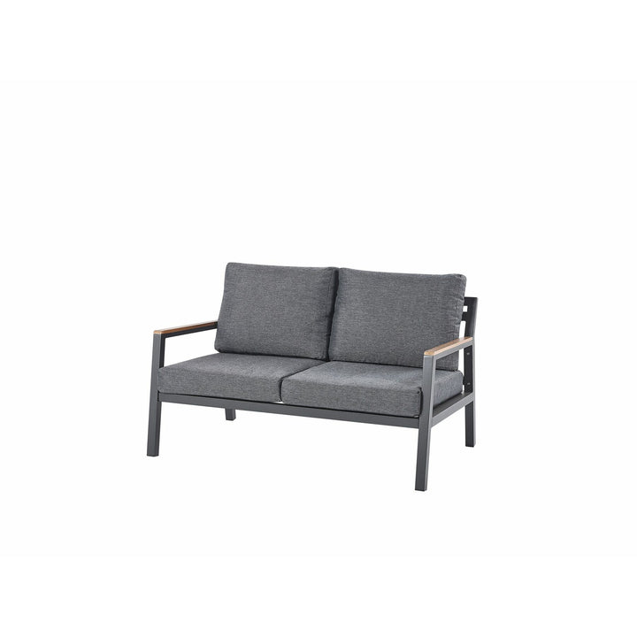 Delia 4 Seater Aluminium Garden Sofa Set Dark Grey