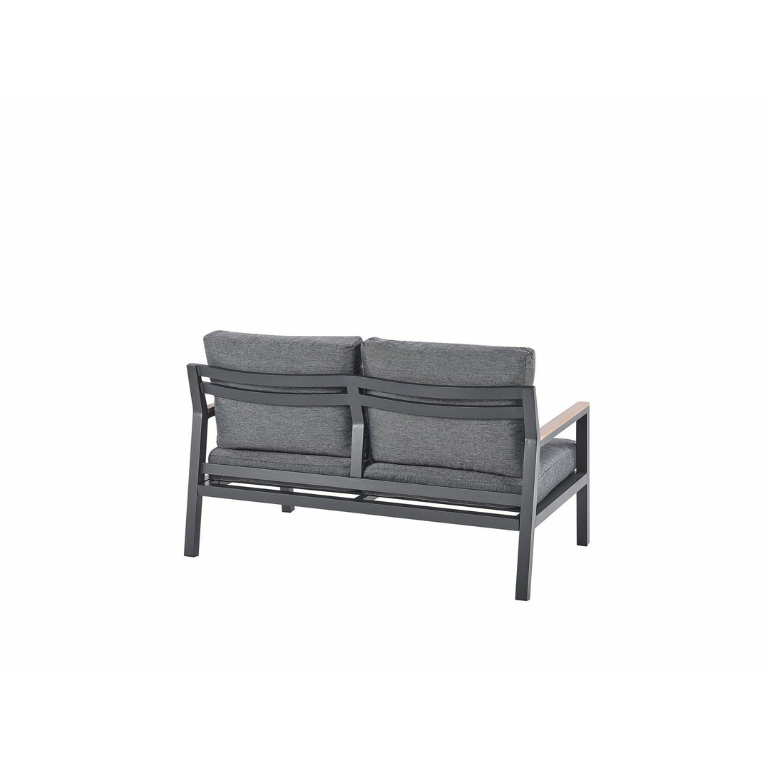 Delia 4 Seater Aluminium Garden Sofa Set Dark Grey