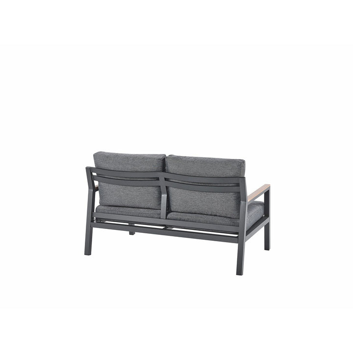 Delia 4 Seater Aluminium Garden Sofa Set Dark Grey