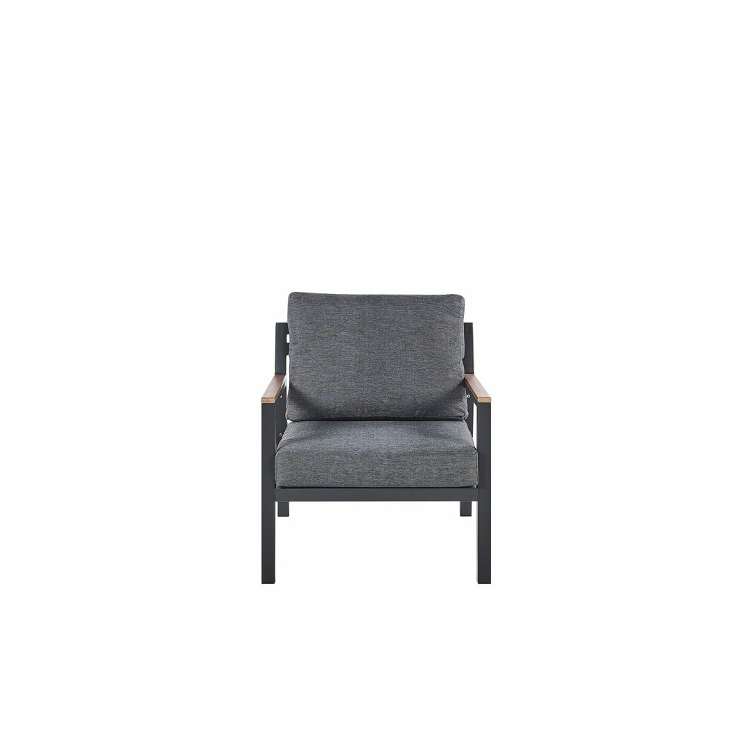 Delia 4 Seater Aluminium Garden Sofa Set Dark Grey
