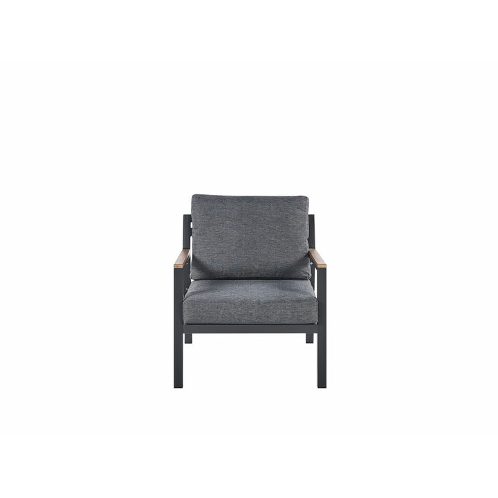 Delia 4 Seater Aluminium Garden Sofa Set Dark Grey
