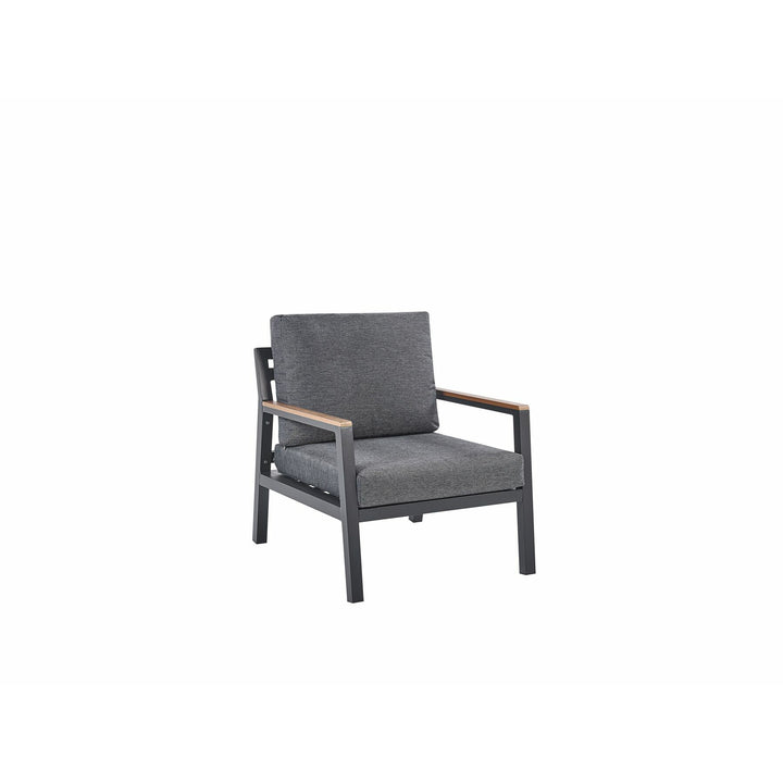 Delia 4 Seater Aluminium Garden Sofa Set Dark Grey