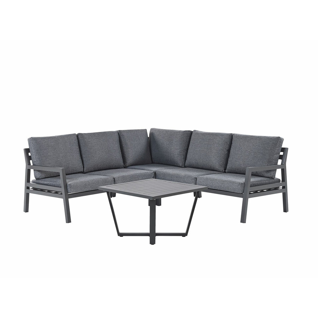 Vizzini 5 Seater Garden Corner Sofa Set Dark Grey 