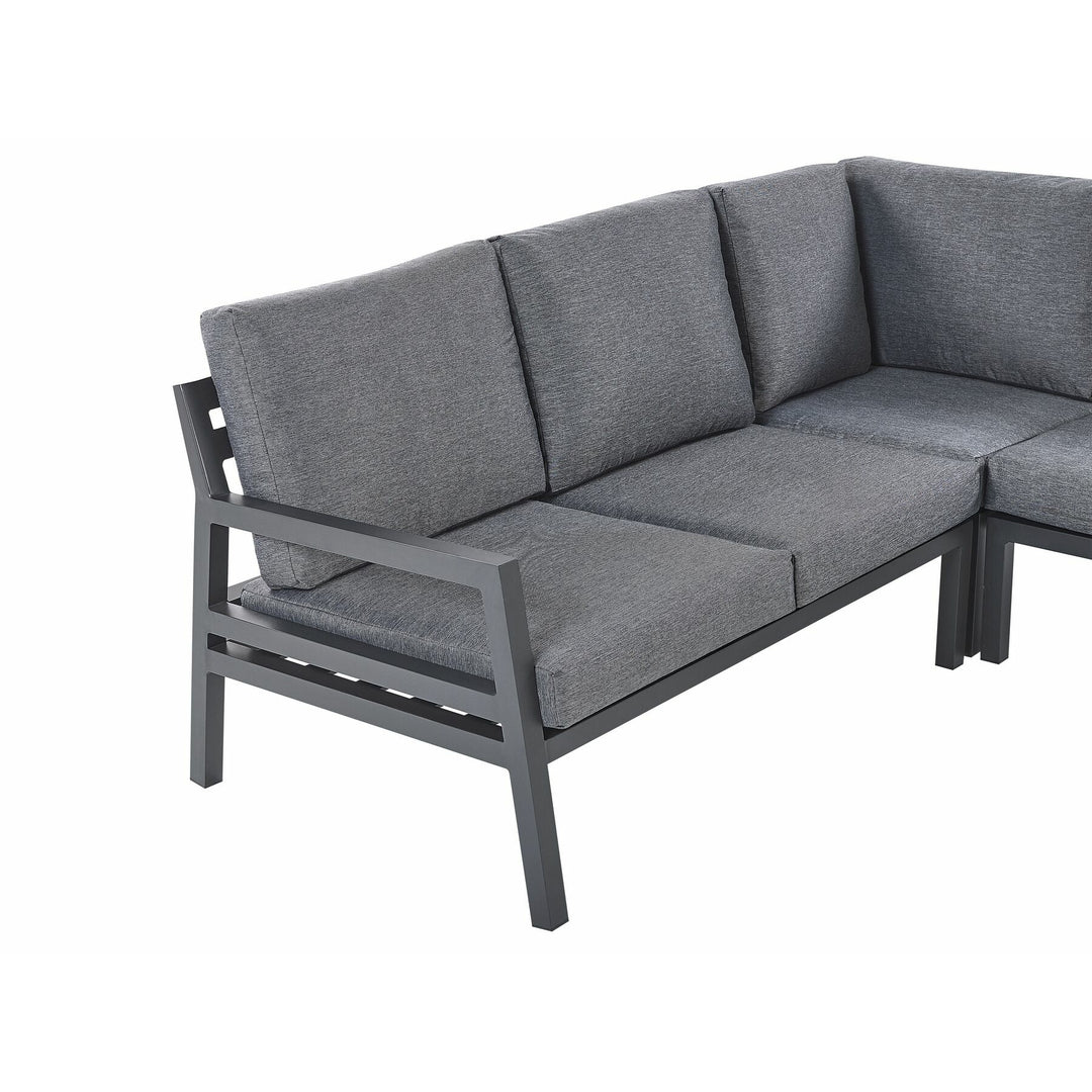 Vizzini 5 Seater Garden Corner Sofa Set Dark Grey