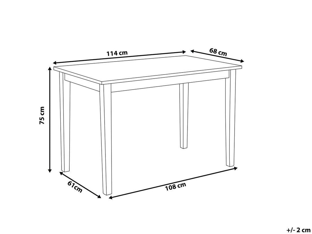 Wooden Dining Table 114 x 68 cm Light Wood and White Georgia