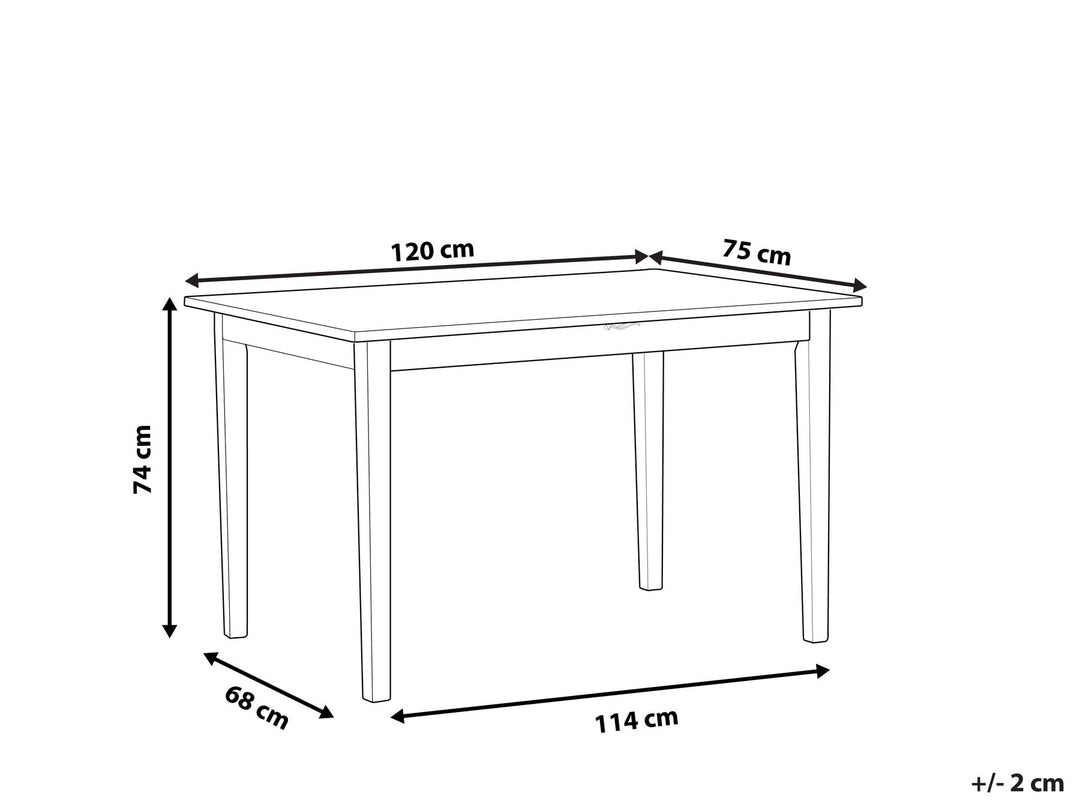 Wooden Dining Table 120 x 75 cm Light Wood and White Houston