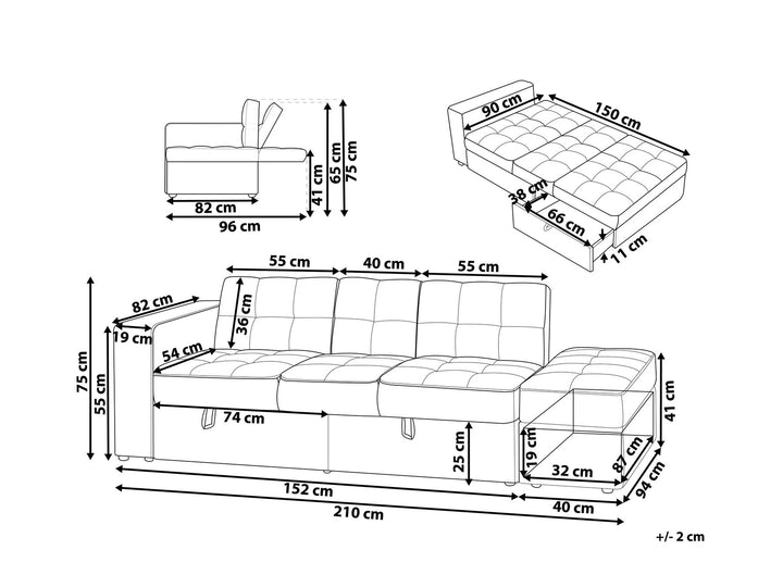 Watonga Sectional Sofa Bed with Ottoman