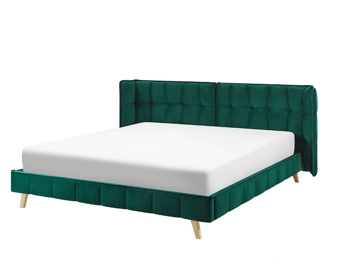 Pomfret Velvet EU Super King Bed Emerald Green