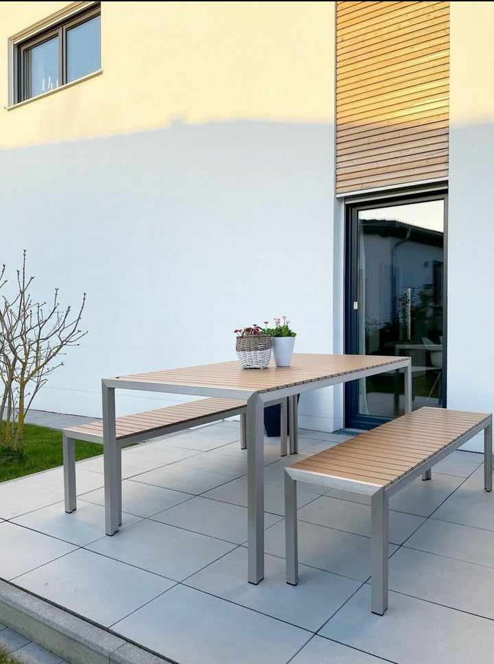 Nardo 6 Seater Metal Garden Dining Set Grey