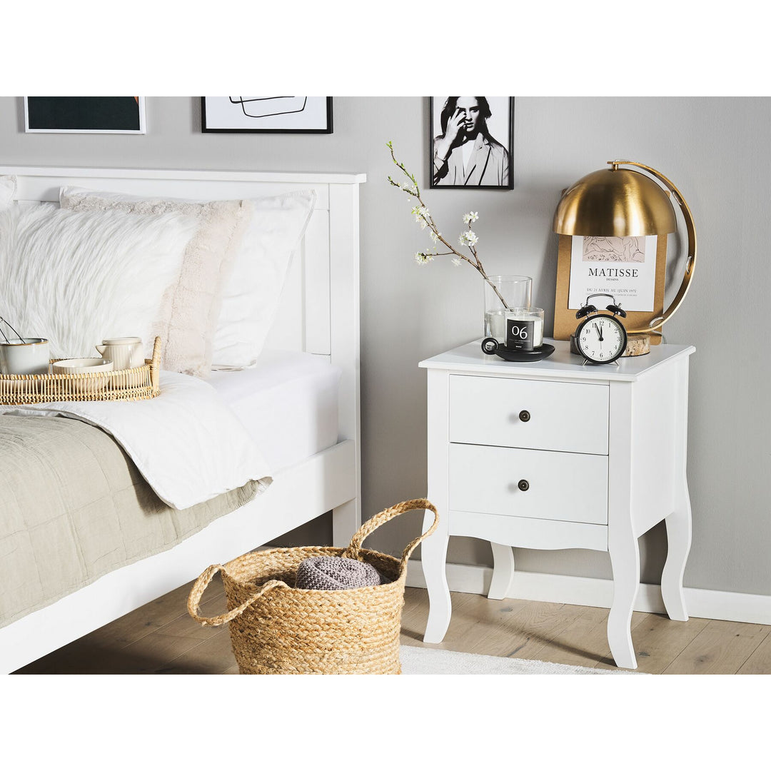 Grady 2 Drawer Bedside Table White