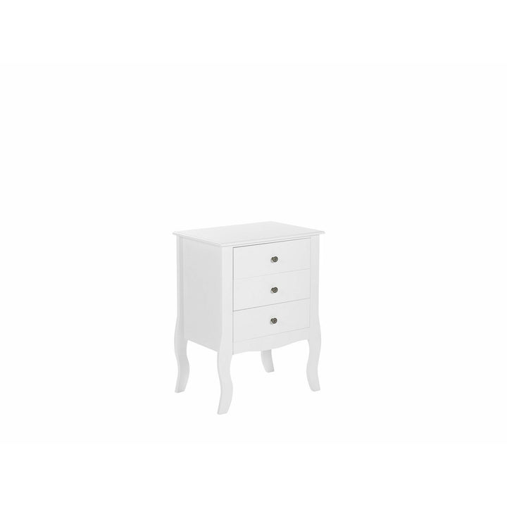 Grady 3 Drawer Bedside Table White
