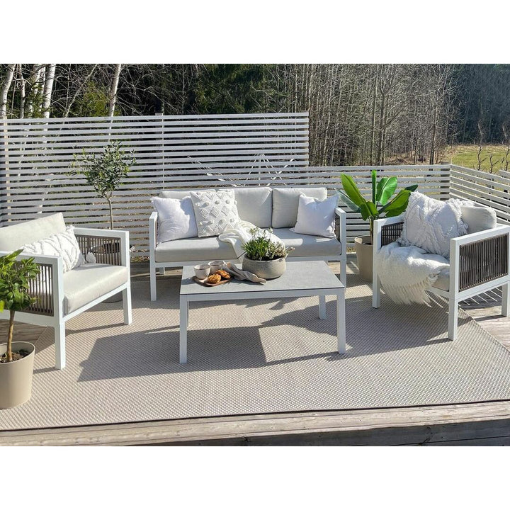 Borello 5 Seater Garden Sofa Set White and Brown