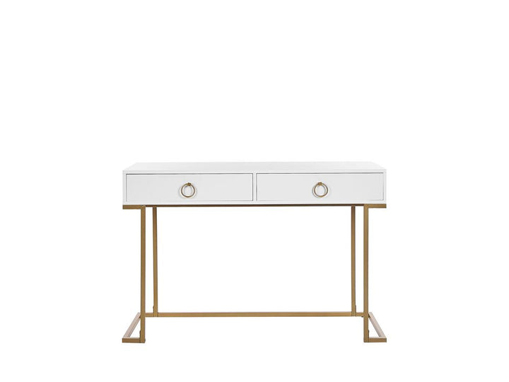 Home Office Desk / 2 Drawer Console Table Black with Gold Westport