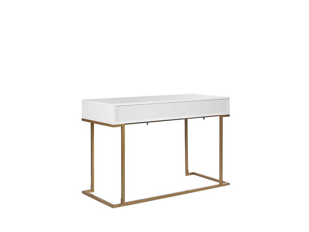 Home Office Desk / 2 Drawer Console Table Black with Gold Westport