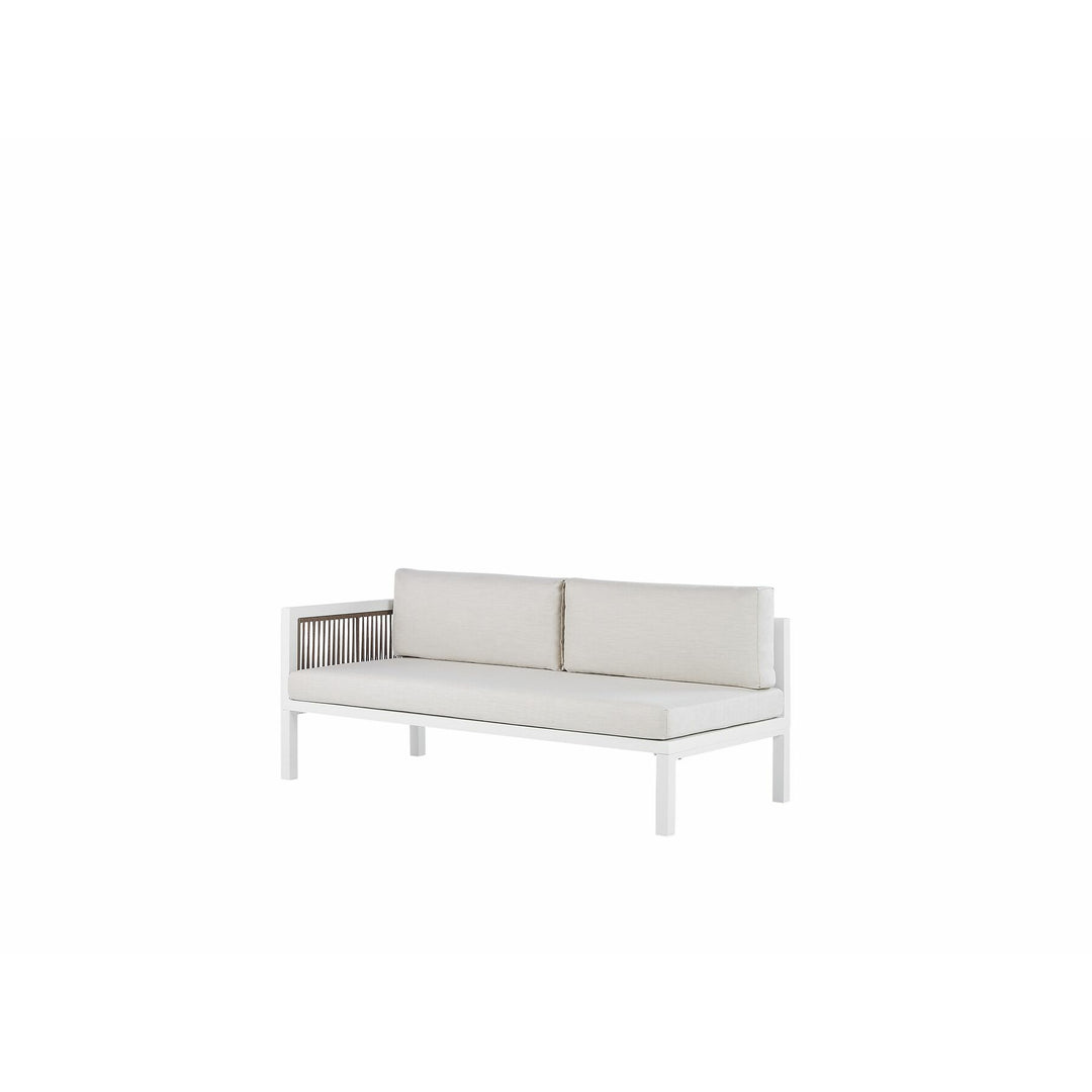 4 Seater Aluminium Garden Corner Sofa Set White and Brown Borello