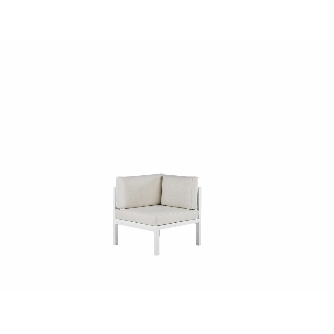 4 Seater Aluminium Garden Corner Sofa Set White and Brown Borello
