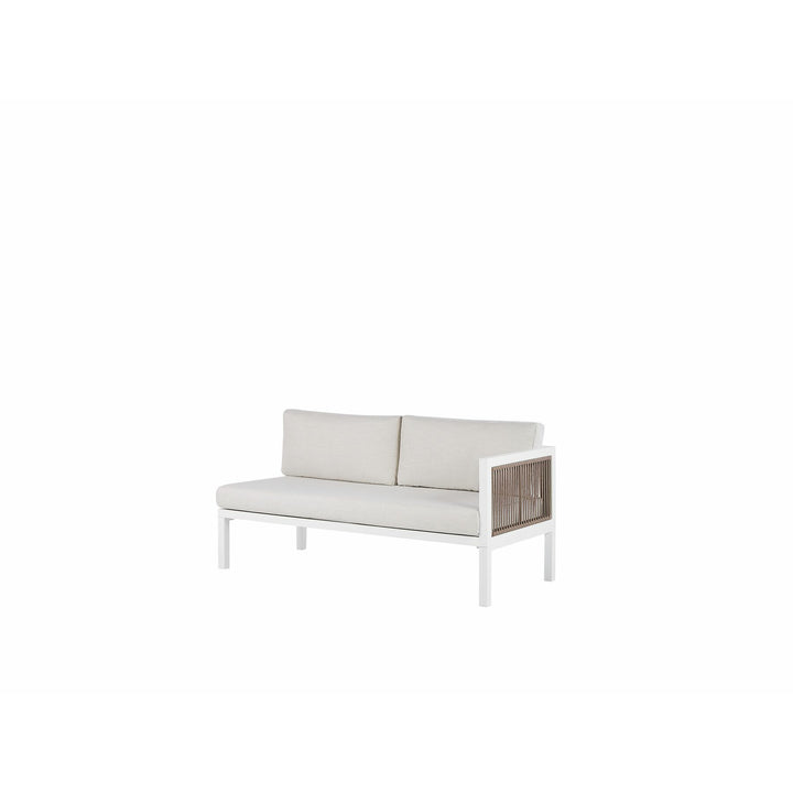 4 Seater Aluminium Garden Corner Sofa Set White and Brown Borello