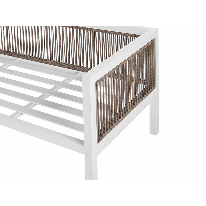 4 Seater Aluminium Garden Corner Sofa Set White and Brown Borello