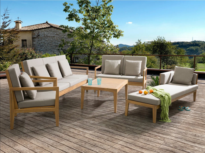 Pataja 7 Seater Acacia Wood Garden Lounge Set Grey 