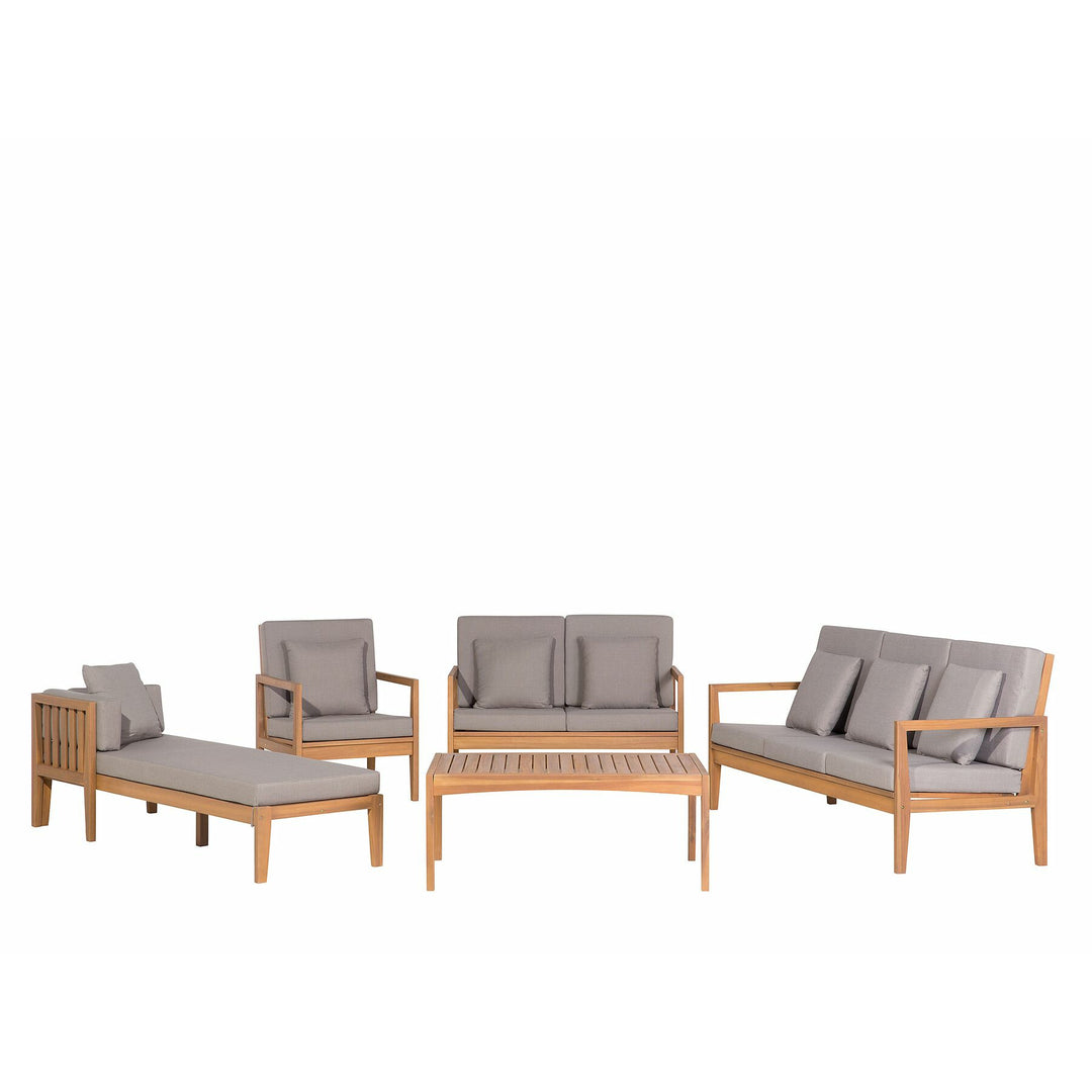Pataja 7 Seater Acacia Wood Garden Lounge Set Grey 