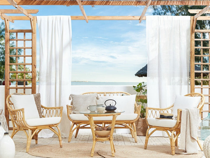 Sibari 4 Seater Rattan Sofa Set Natural