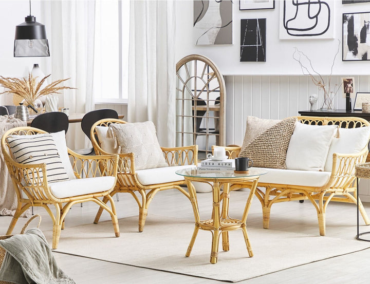 Sibari 4 Seater Rattan Sofa Set Natural