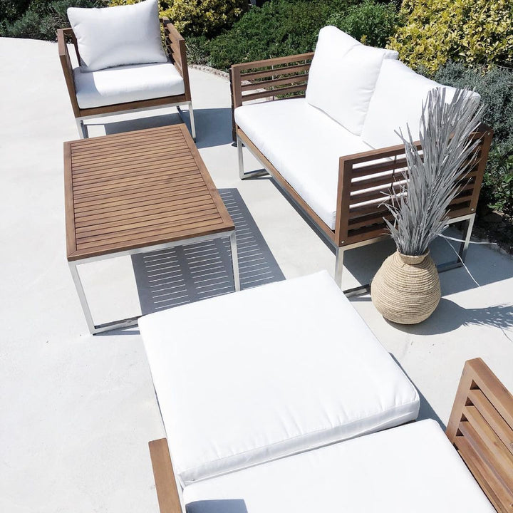Bermuda 4 Seater Acacia Wood Garden Sofa Set White