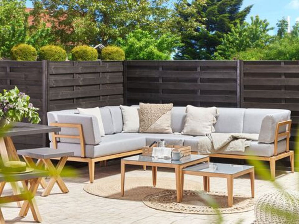 Rima Left Hand 6 Seater Garden Corner Sofa Set Grey