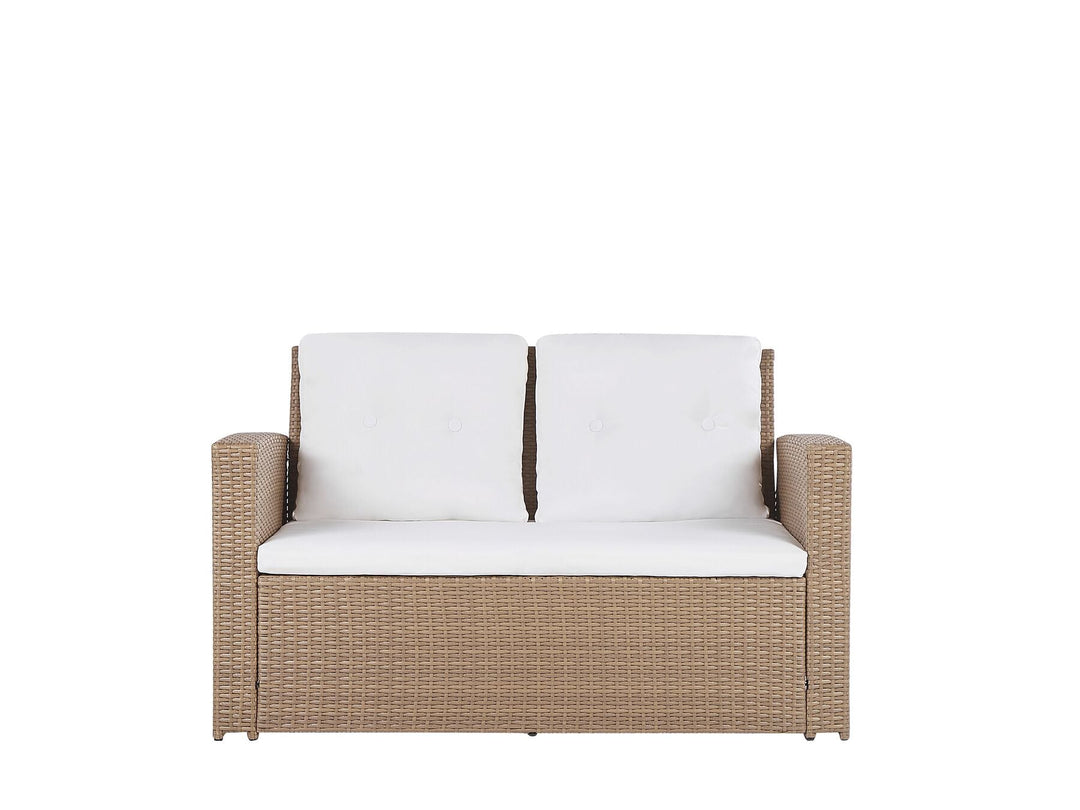 Luca 4 Seater PE Rattan Garden Sofa Set Light Brown