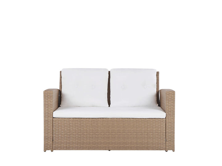 Luca 4 Seater PE Rattan Garden Sofa Set Light Brown
