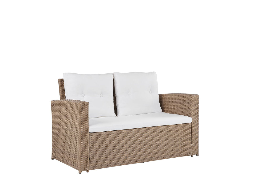 Luca 4 Seater PE Rattan Garden Sofa Set Light Brown
