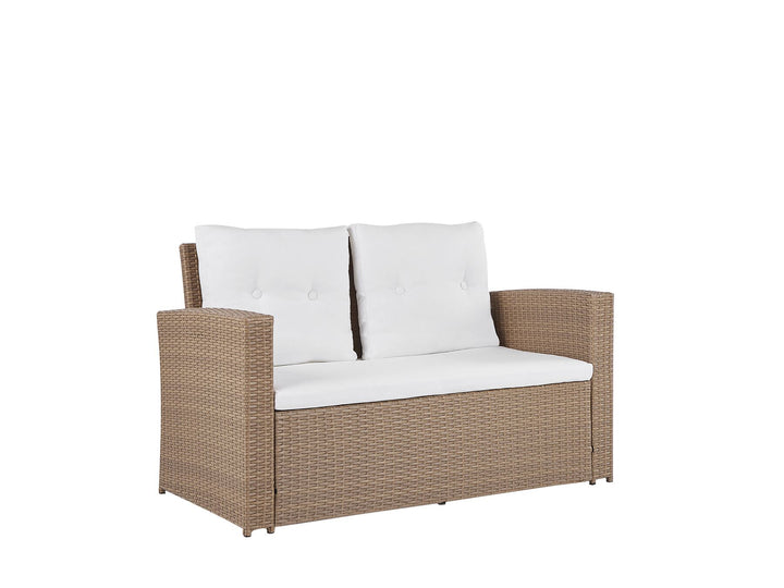 Luca 4 Seater PE Rattan Garden Sofa Set Light Brown
